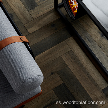 Herringbone Oak Timber Parquet Herringbone Piso de madera dura